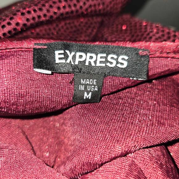 Express Stretch Sequin Burgundy Red Bodycon Tank Mini Dress Size M NWT - Picture 4 of 4